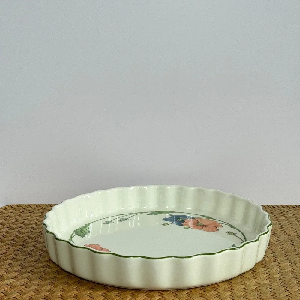 Villeroy & Boch Vilbofour Amapola Fluted‎ Quiche Tart Dish Porcelain Germany